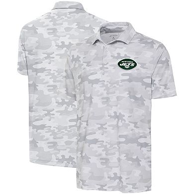Men's Antigua White New York Jets Collide Polo