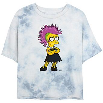 Juniors' The Simpsons Lisa Punk Cropped Graphic Tee