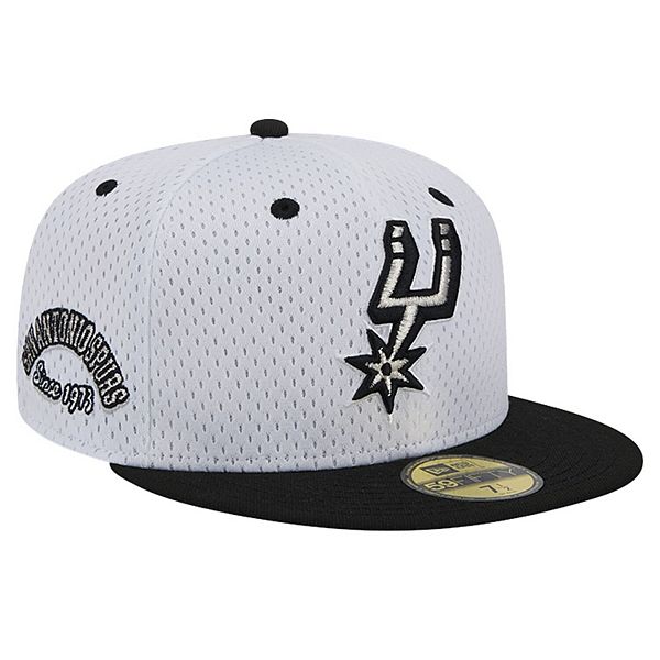 Men's New Era White/Black San Antonio Spurs Throwback 2Tone 59FIFTY ...