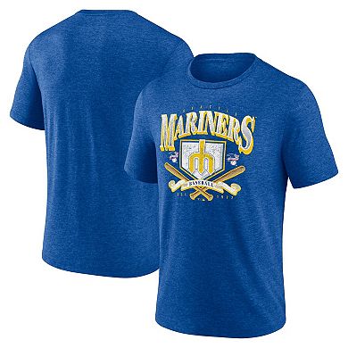 Men's Fanatics Branded Heather Royal Seattle Mariners Home Team Tri-Blend T-Shirt