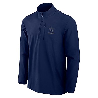 Men's Fanatics Signature Navy Dallas Cowboys Front Office Woven Quarter-Zip Jacket