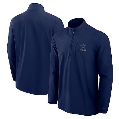 Men's Fanatics Signature Navy Dallas Cowboys Front Office Woven Quarter-Zip Jacket