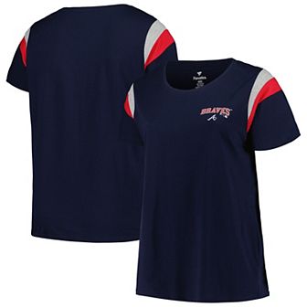 Women's Profile Navy Atlanta Braves Plus Size Scoop Neck T-Shirt