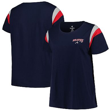 Women's Profile Navy Atlanta Braves Plus Size Scoop Neck T-Shirt