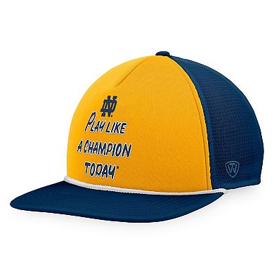 Men's Top of the World Navy/Gold Notre Dame Fighting Irish Play Like A Champion Today Foam Trucker Adjustable Hat