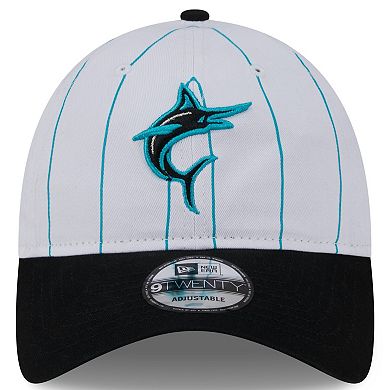 Men's New Era White Miami Marlins 2024 Batting Practice 9TWENTY Adjustable Hat