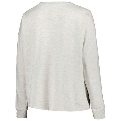 Women's Profile Oatmeal Atlanta Braves Plus Size French Terry Pullover Sweatshirt