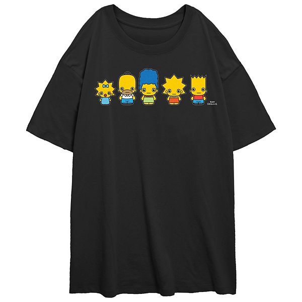 Juniors' The Simpsons Chibi Lineup Oversized Graphic Tee