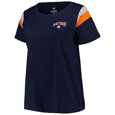 Women's Profile Navy Houston Astros Plus Size Scoop Neck T-Shirt