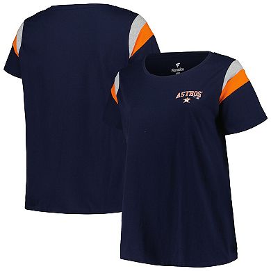 Women's Profile Navy Houston Astros Plus Size Scoop Neck T-Shirt