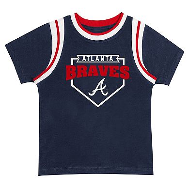 Toddler Fanatics Branded Navy/Gray Atlanta Braves Bases Loaded T-Shirt & Shorts Set