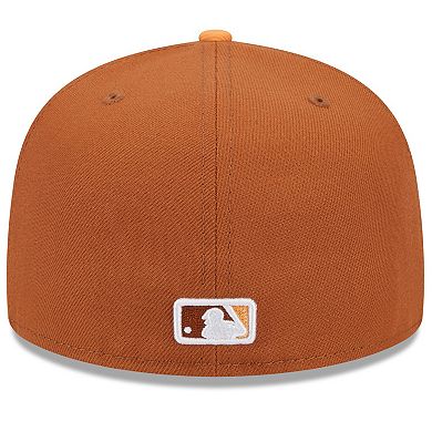 Men's New Era Brown/Orange Los Angeles Dodgers Spring Color Basic Two-Tone 59FIFTY Fitted Hat