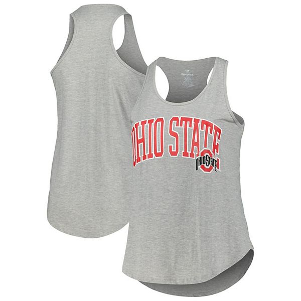 Women's Profile Heather Gray Ohio State Buckeyes Arch Logo Racerback ...