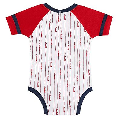Newborn & Infant White Washington Nationals Base Hitter Bodysuit, Bib & Bootie Set