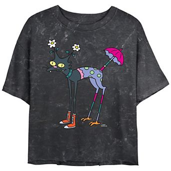 Juniors' The Simpsons Mutant Snowball Cropped Graphic Tee