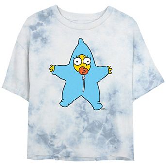 Juniors' The Simpsons Maggie Star Snowsuit Cropped Graphic Tee