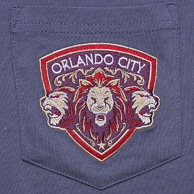 Men's Mitchell & Ness Lavender Orlando City SC 10th Anniversary Premium Pocket T-Shirt