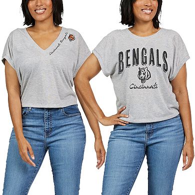 Women's WEAR by Erin Andrews Heather Gray Cincinnati Bengals Reversible T-Shirt