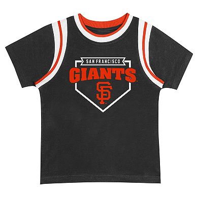 Toddler Fanatics Branded Black/Gray San Francisco Giants Bases Loaded T-Shirt & Shorts Set