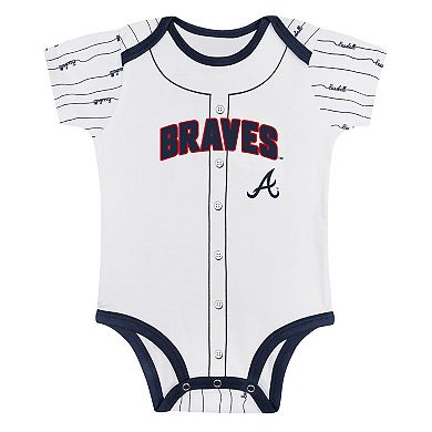 Newborn & Infant Gray/White Atlanta Braves Two-Pack Play Ball Bodysuit Set