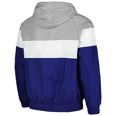 Men's New Era Royal Chicago Cubs Ripstop Raglan Quarter-Zip Hoodie Windbreaker Jacket