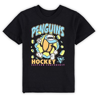 Toddler Black Pittsburgh Penguins Break Through T-Shirt