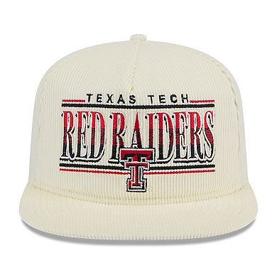 Men's New Era White Texas Tech Red Raiders Throwback Golfer Corduroy ...
