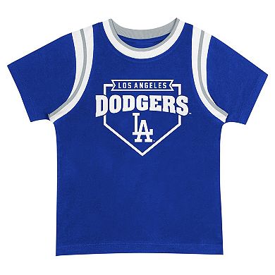 Toddler Fanatics Branded Royal/Gray Los Angeles Dodgers Bases Loaded T-Shirt & Shorts Set