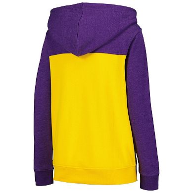Women's New Era Purple Minnesota Vikings Color-Block Full-Zip Hoodie