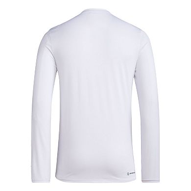 Unisex adidas  White Kansas Jayhawks 2024 On-Court Bench Our Moment Long Sleeve T-Shirt