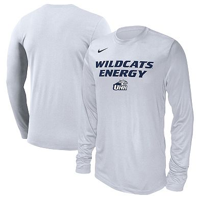 Unisex Nike  White New Hampshire Wildcats 2024 On-Court Bench Long Sleeve T-Shirt