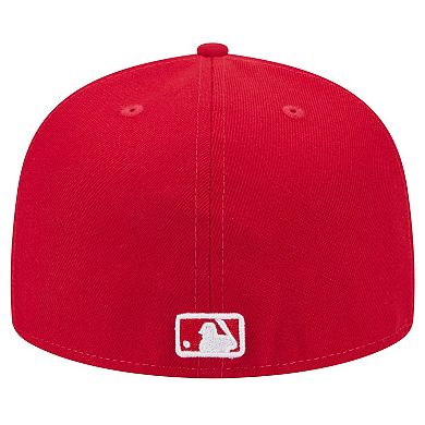 Men's New Era Red Miami Marlins White Logo 59FIFTY Fitted Hat