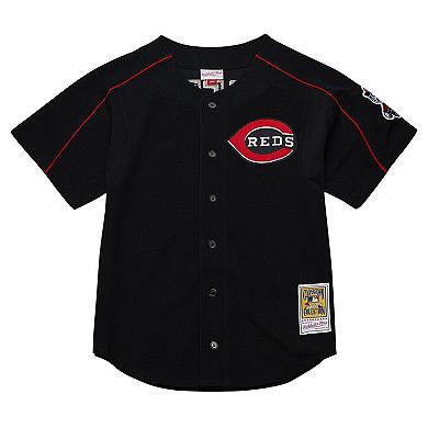 Men's Mitchell & Ness Ken Griffey Jr. Black Cincinnati Reds Cooperstown Collection Authentic Mesh Batting Practice Jersey