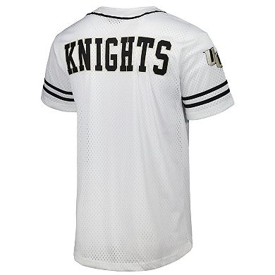 Men's Colosseum White UCF Knights Free Spirited Mesh Button-Up Baseball Jersey