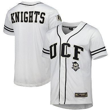 Men's Colosseum White UCF Knights Free Spirited Mesh Button-Up Baseball Jersey