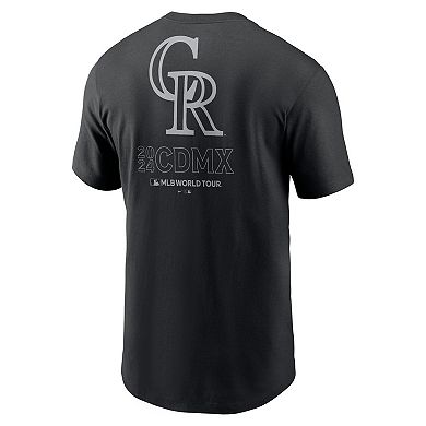 Men's Nike Black Colorado Rockies 2024 MLB World Tour Mexico City Series T-Shirt