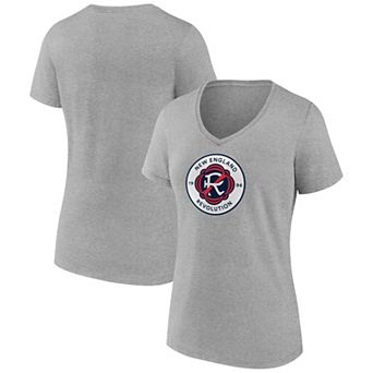 Women's Fanatics Steel New England Revolution Evergreen Logo V-Neck T-Shirt