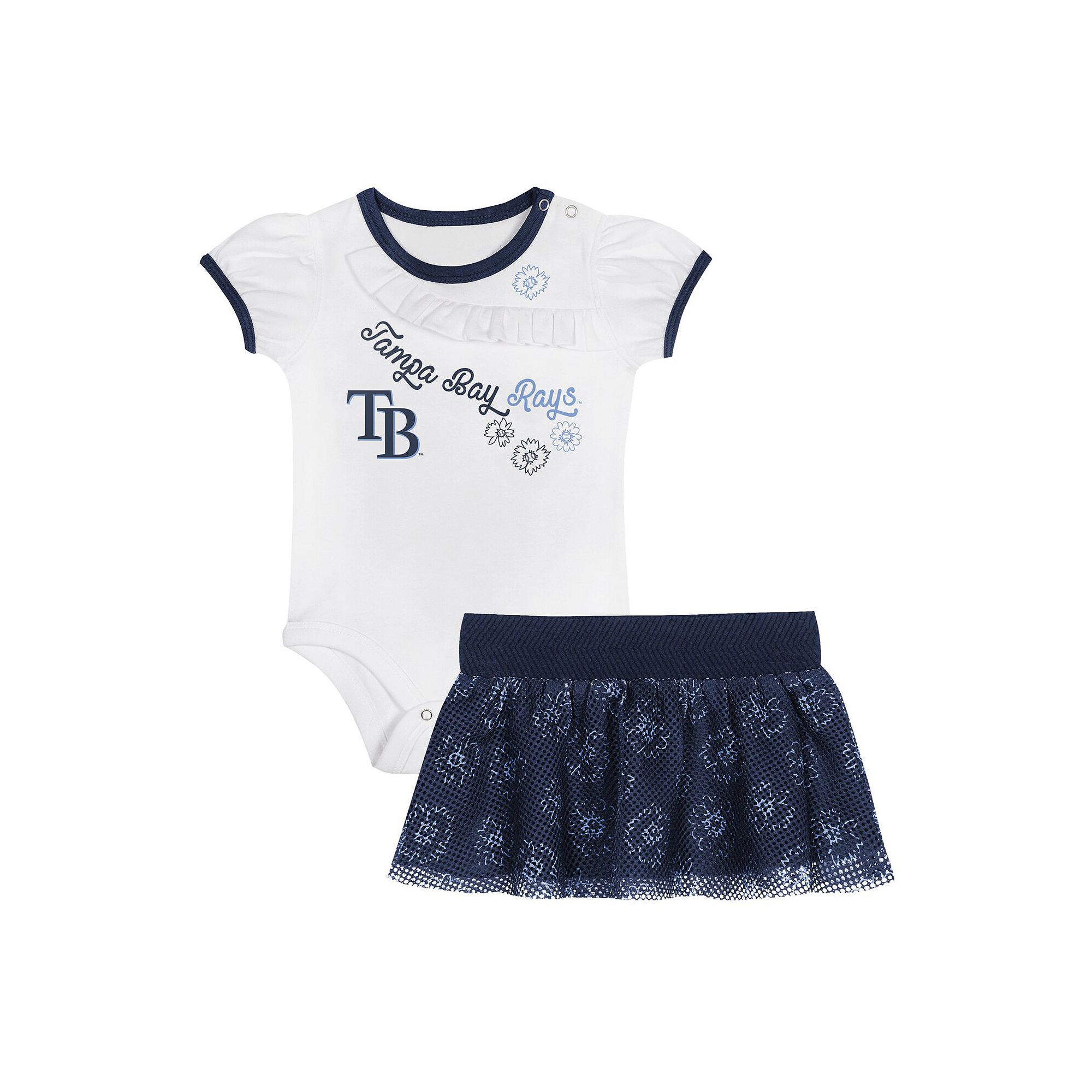 Infant Tampa Bay Rays Sweet Bodysuit & Skirt Set, Girls, Size: 12 Months, 
