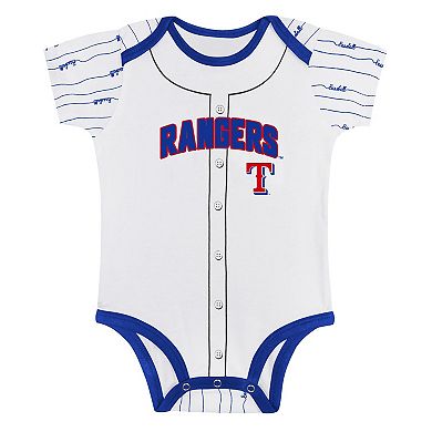Newborn & Infant Gray/White Texas Rangers Two-Pack Play Ball Bodysuit Set