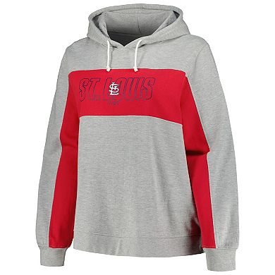 Women's Profile Heather Gray St. Louis Cardinals Plus Size Pullover Jersey Hoodie