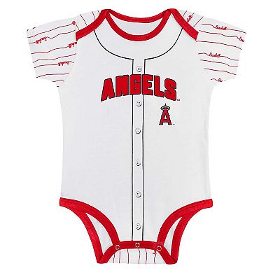 Newborn & Infant Gray/White Los Angeles Angels Two-Pack Play Ball Bodysuit Set