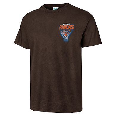 Men's '47 Brown New York Knicks Vintage Tubular Dagger Tradition Premium T-Shirt