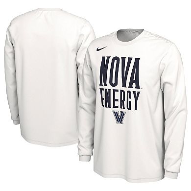 Unisex Nike  White Villanova Wildcats 2024 On-Court Bench Energy Long Sleeve T-Shirt