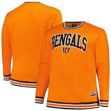 Men's New Era Orange Cincinnati Bengals Big & Tall Pullover Sweatshirt
