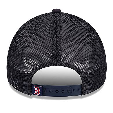 Women's New Era White/Navy Boston Red Sox Throwback Team Foam Front A-Frame Trucker 9FORTY Adjustable Hat