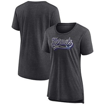 Women's Fanatics Branded Heather Charcoal Charlotte Hornets League Leader Tri-Blend T-Shirt