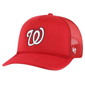 Men's '47 Red Washington Nationals Foamo Trucker Snapback Hat