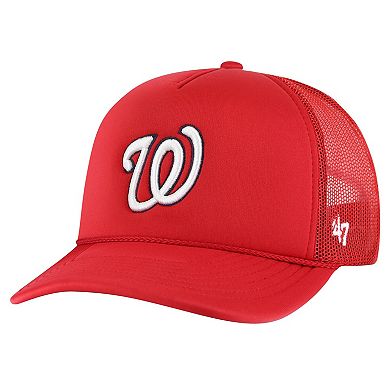 Men's '47 Red Washington Nationals Foamo Trucker Snapback Hat