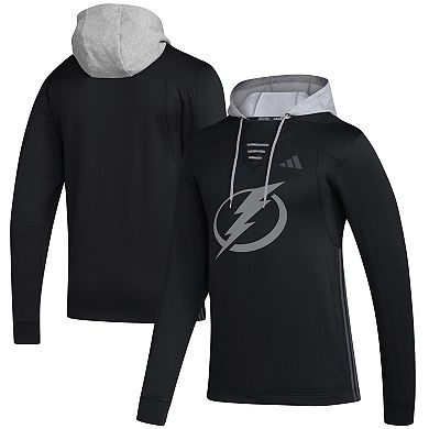 Men's adidas Black Tampa Bay Lightning Refresh Skate Lace AEROREADY Pullover Hoodie