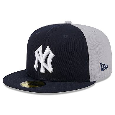 Men's New Era Navy/Gray New York Yankees Gameday Sideswipe 59FIFTY Fitted Hat